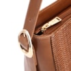 Bolsa De Ombro Fivela Couro Marrom/Alt Tramado Marrom - imagem 5