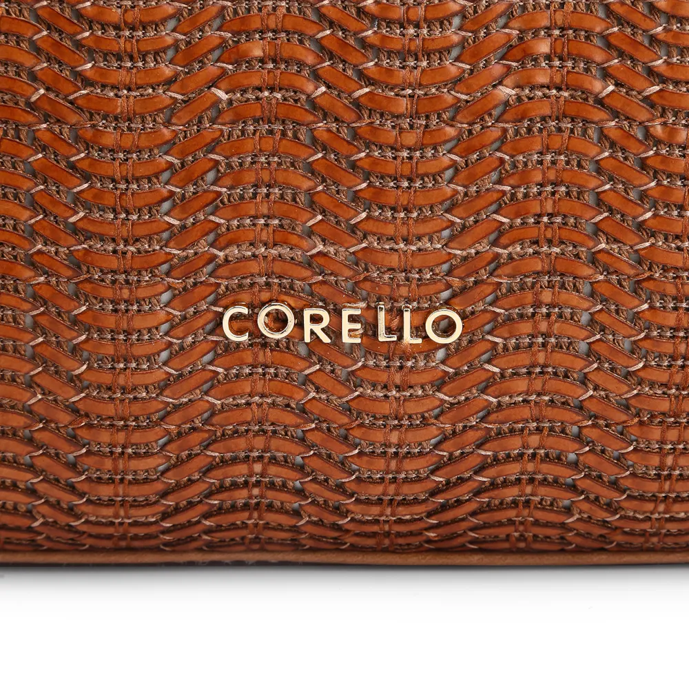 Bolsa De Ombro Fivela Couro Marrom/Alt Tramado Marrom - imagem 6