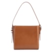 Bolsa De Ombro Fivela Couro Marrom/Alt Tramado Marrom - imagem 3