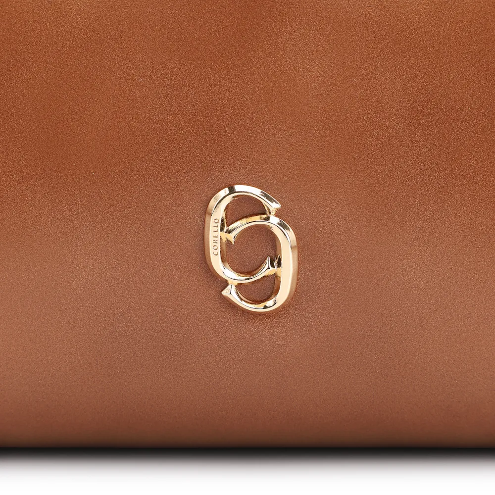 Bolsa De Ombro Fivela Couro Marrom Claro - imagem 7