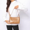 Bolsa De Ombro Fivela Couro Marrom Claro - imagem 8