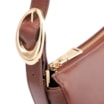 Bolsa De Ombro Fivela Couro Marrom Escuro - imagem 6