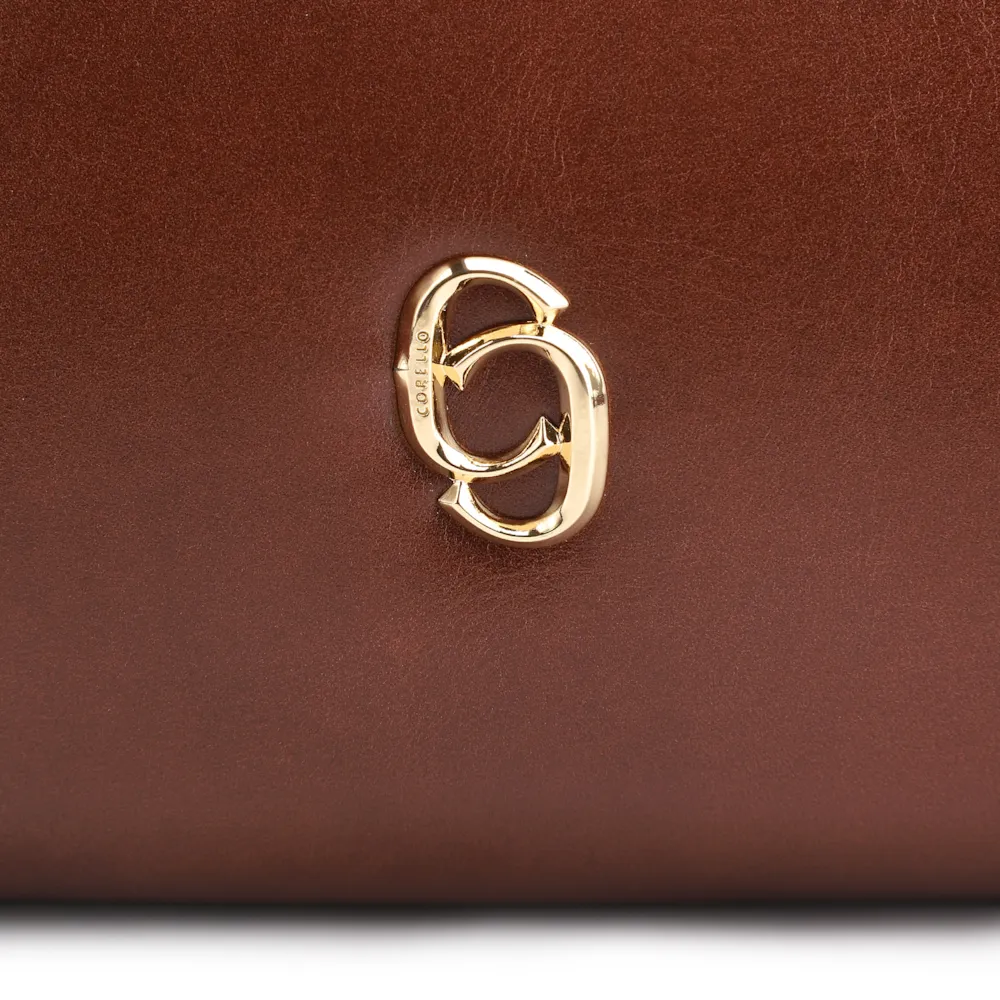 Bolsa De Ombro Fivela Couro Marrom Escuro - imagem 7