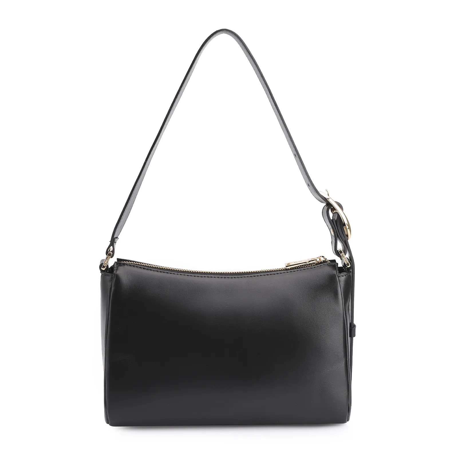 Bolsa De Ombro Fivela Couro Preto