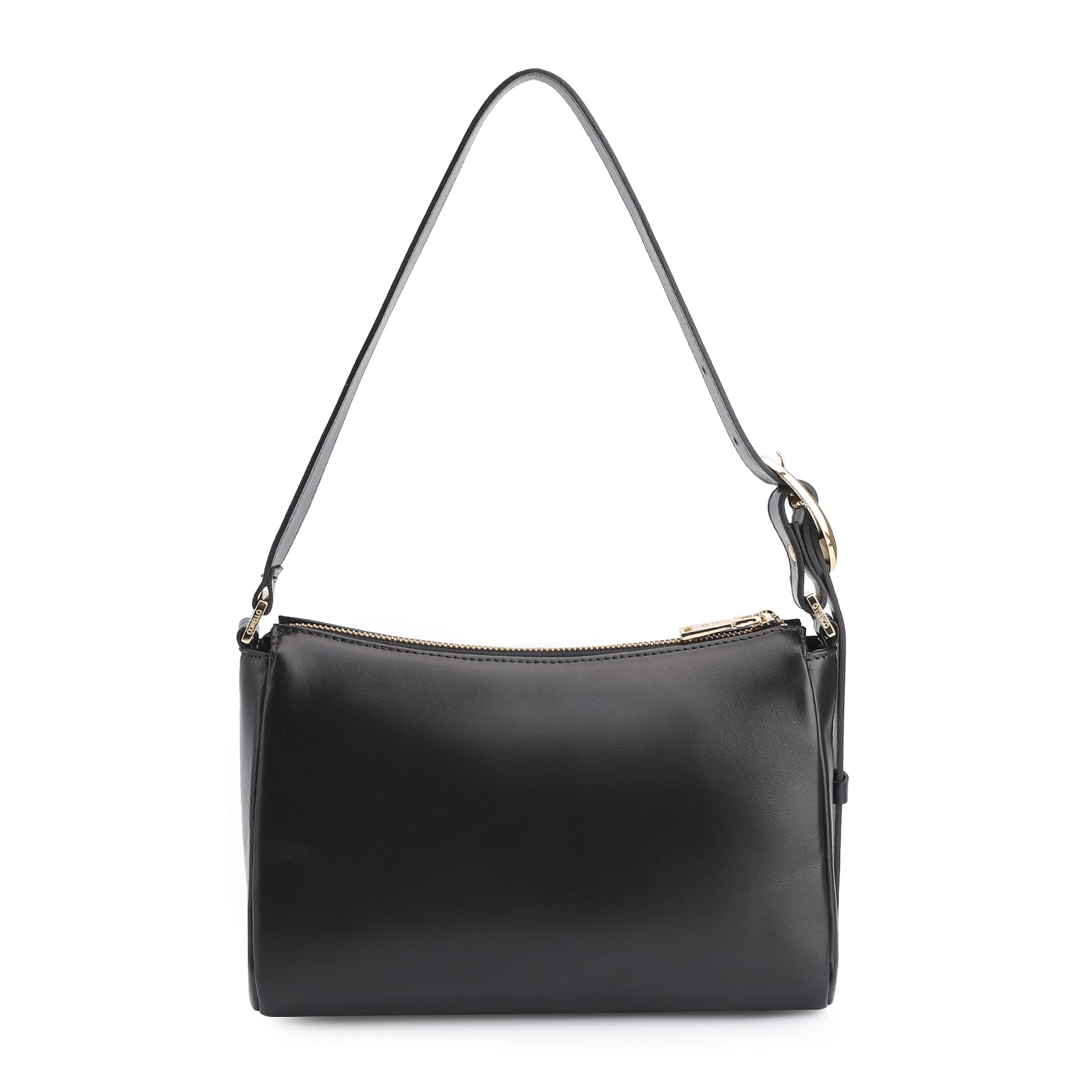 Bolsa De Ombro Fivela Couro Preto