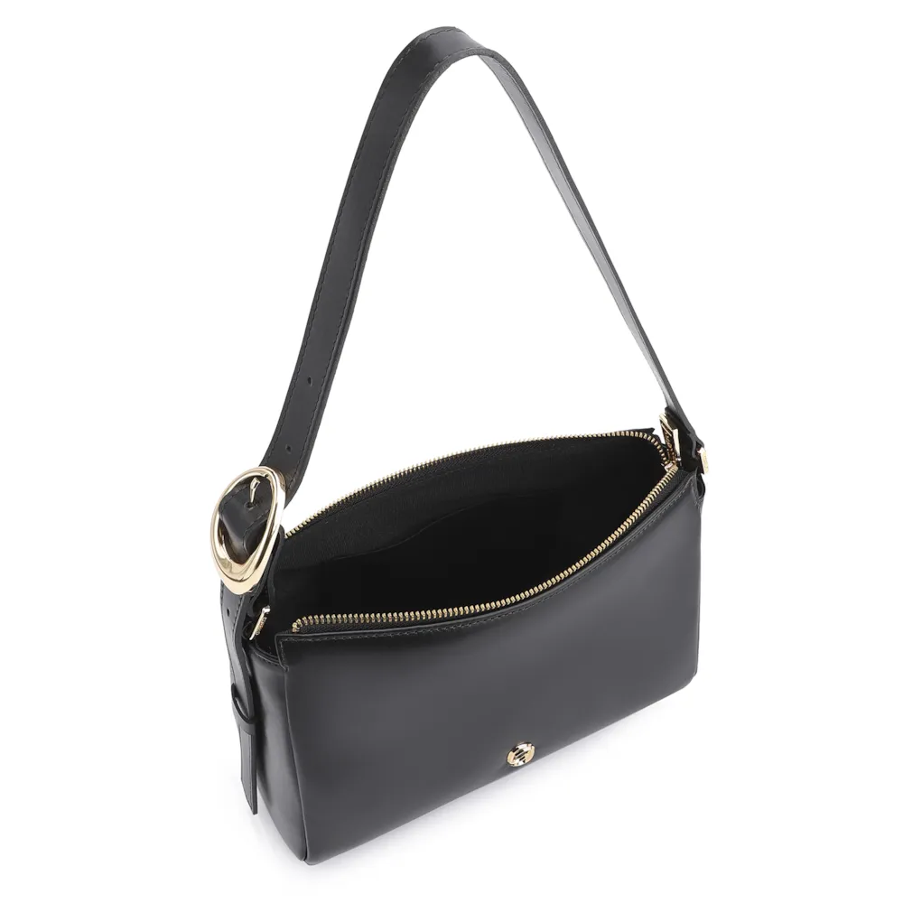Bolsa De Ombro Fivela Couro Preto - imagem 5