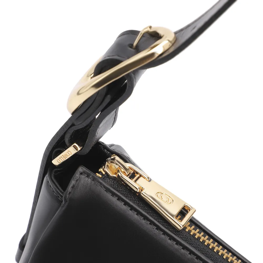 Bolsa De Ombro Fivela Couro Preto - imagem 6