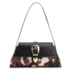 Bolsa De Ombro Fivela Couro Preto/Couro Pelo Vaca - imagem 1