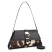 Bolsa De Ombro Fivela Couro Preto/Couro Pelo Vaca - imagem 3