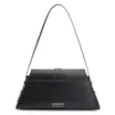 Bolsa De Ombro Fivela Couro Preto/Couro Pelo Vaca - imagem 4