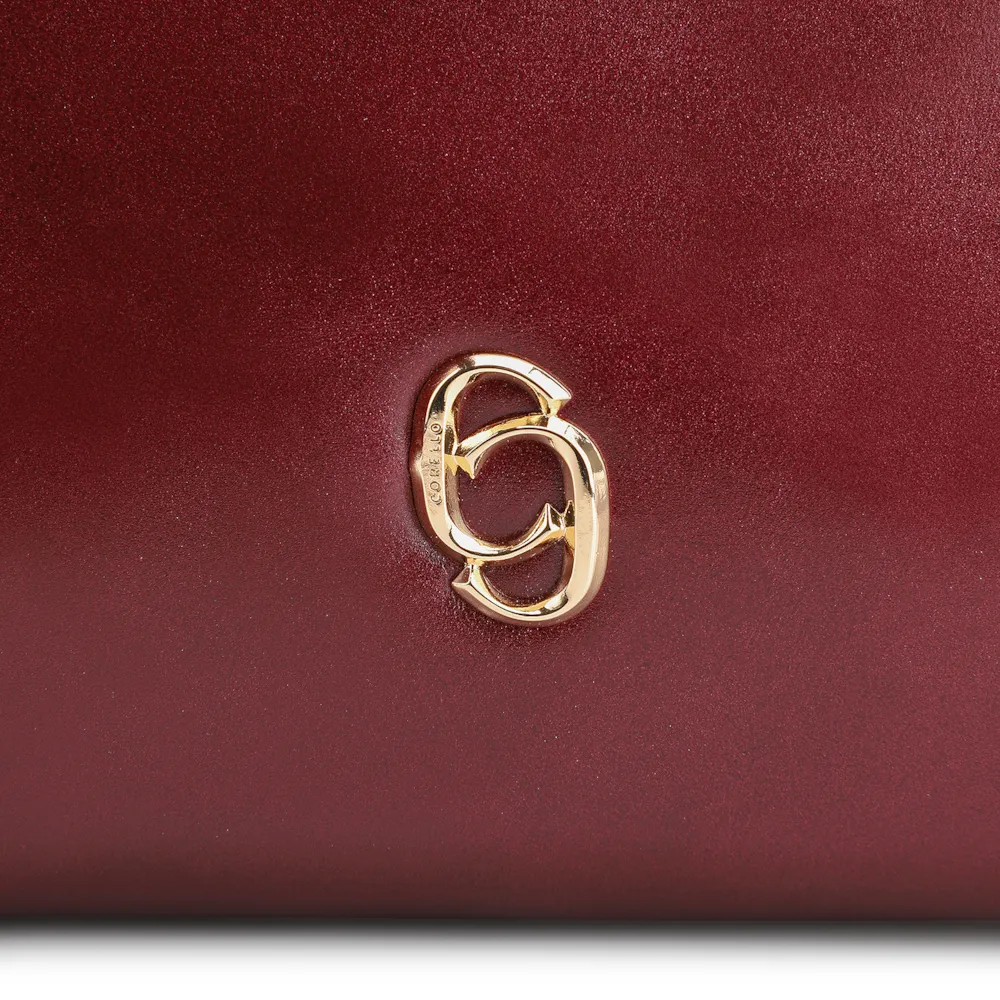 Bolsa De Ombro Fivela Couro Vinho - imagem 6