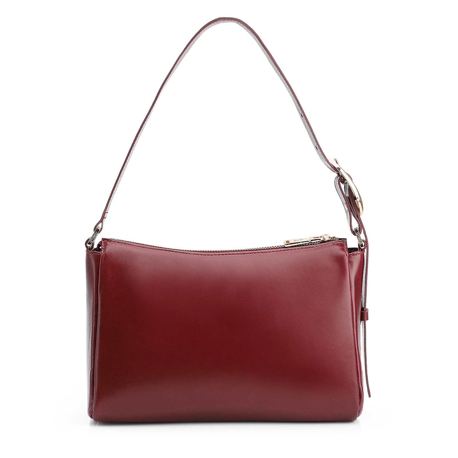 Bolsa De Ombro Fivela Couro Vinho