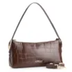 Bolsa De Ombro Fivelas Couro Croco Marrom - imagem 3