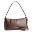Bolsa De Ombro Fivelas Couro Croco Marrom - imagem 3