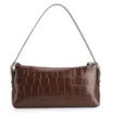 Bolsa De Ombro Fivelas Couro Croco Marrom - imagem 4