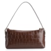Bolsa De Ombro Fivelas Couro Croco Marrom - imagem 4