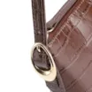 Bolsa De Ombro Fivelas Couro Croco Marrom - imagem 6