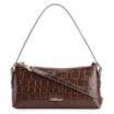 Bolsa De Ombro Fivelas Couro Croco Marrom - imagem 1