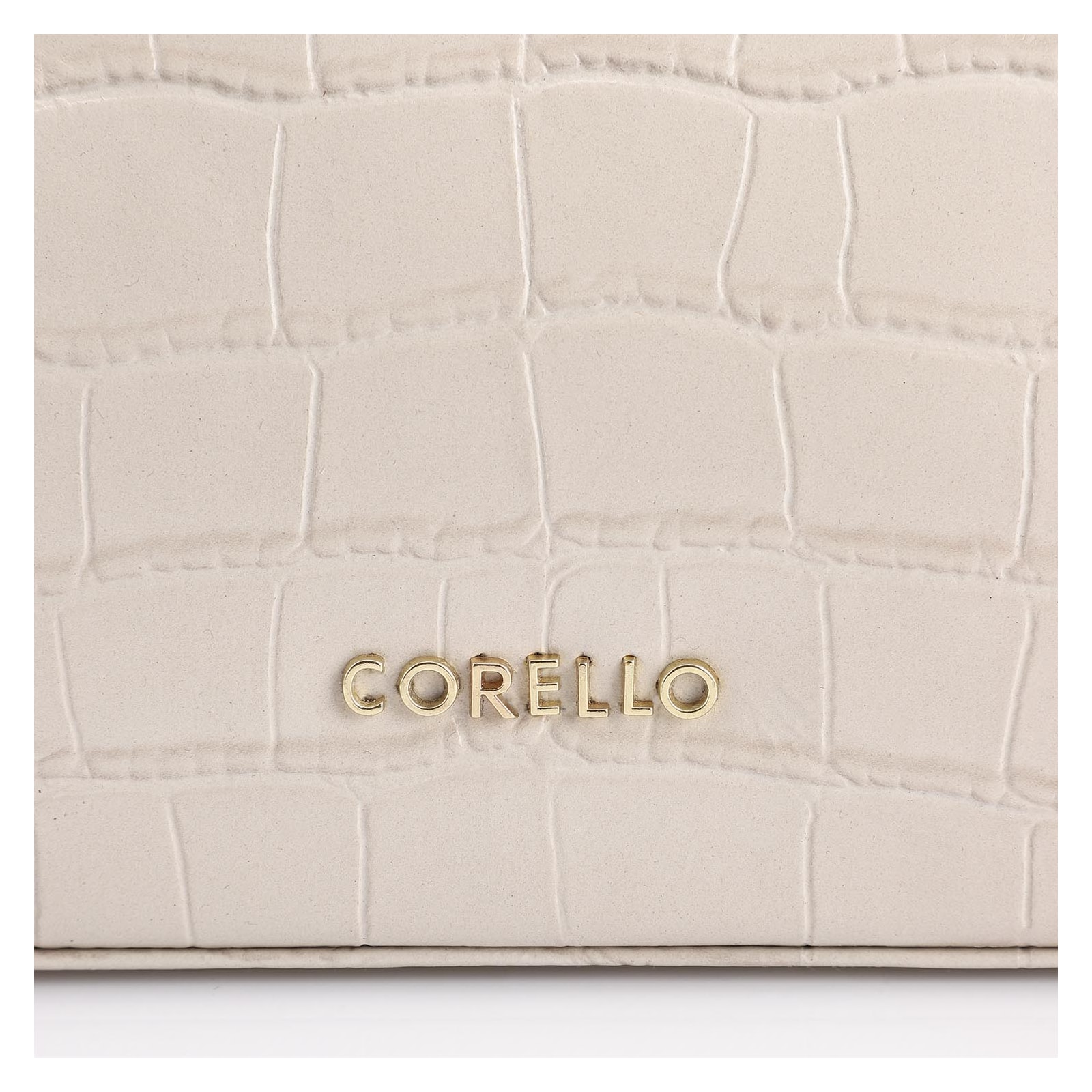 Bolsa De Ombro Fivelas Couro Croco Off White