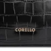 Bolsa De Ombro Fivelas Couro Croco Preto - imagem 6