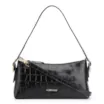 Bolsa De Ombro Fivelas Couro Croco Preto - imagem 1