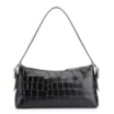 Bolsa De Ombro Fivelas Couro Croco Preto - imagem 3