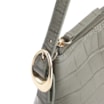 Bolsa De Ombro Fivelas Couro Croco Verde - imagem 6
