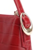 Bolsa De Ombro Fivelas Couro Croco Vermelho - imagem 5