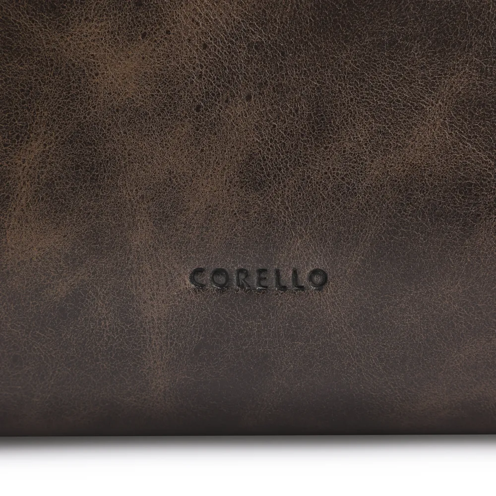 Bolsa De Ombro Fivelas Couro Estonado Marrom - imagem 6