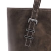 Bolsa De Ombro Fivelas Couro Estonado Marrom - imagem 7