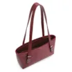 Bolsa De Ombro Fivelas Couro Estonado Vermelho - imagem 4