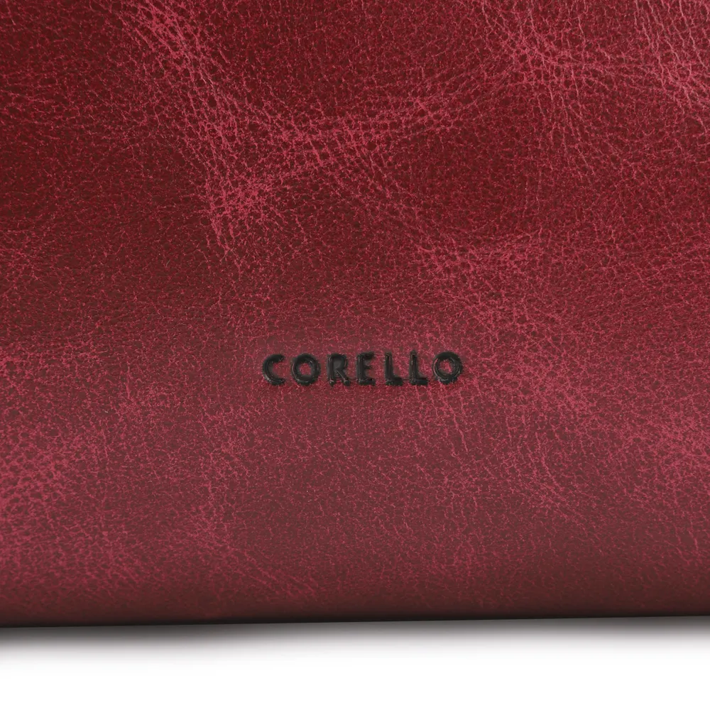 Bolsa De Ombro Fivelas Couro Estonado Vermelho - imagem 6