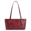 Bolsa De Ombro Fivelas Couro Estonado Vermelho - imagem 3