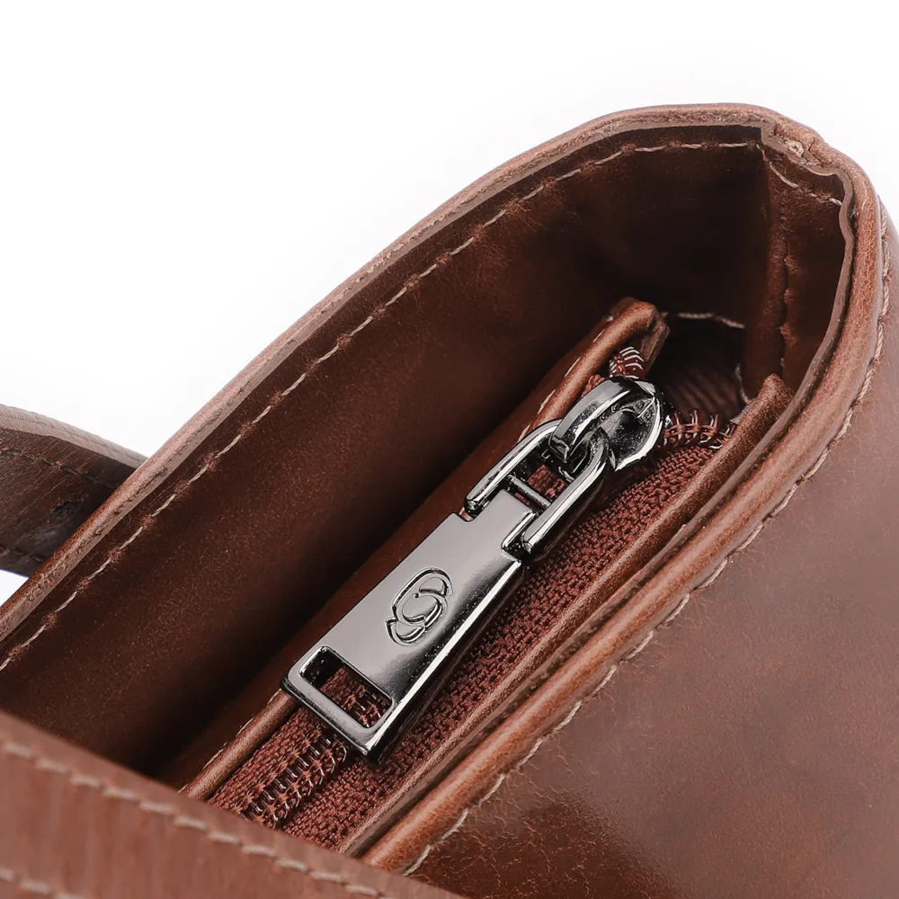 Bolsa De Ombro Fivelas Couro Marrom - imagem 5