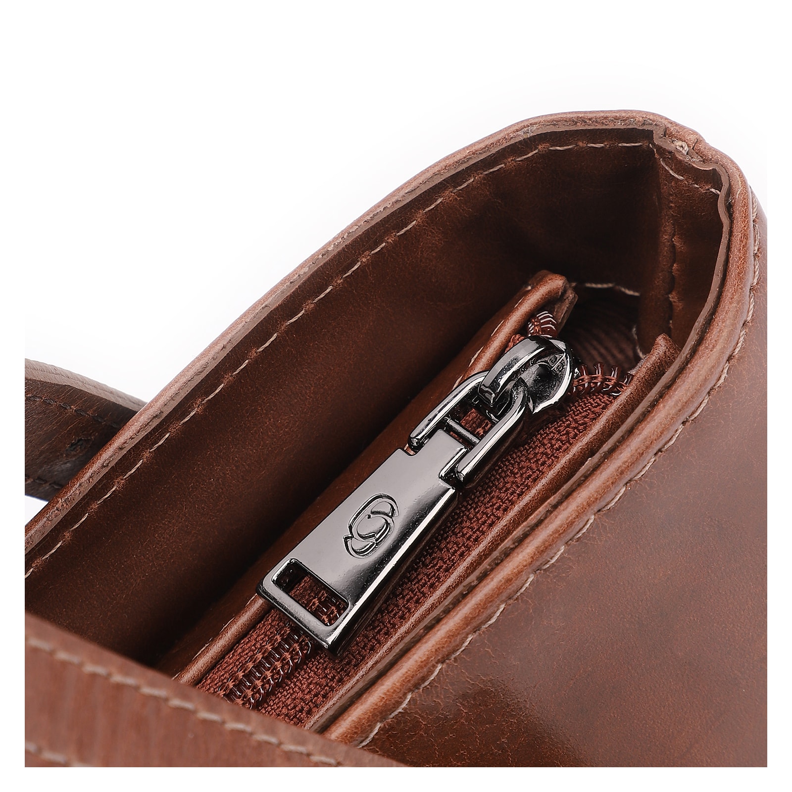 Bolsa De Ombro Fivelas Couro Marrom