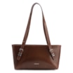 Bolsa De Ombro Fivelas Couro Marrom - imagem 1