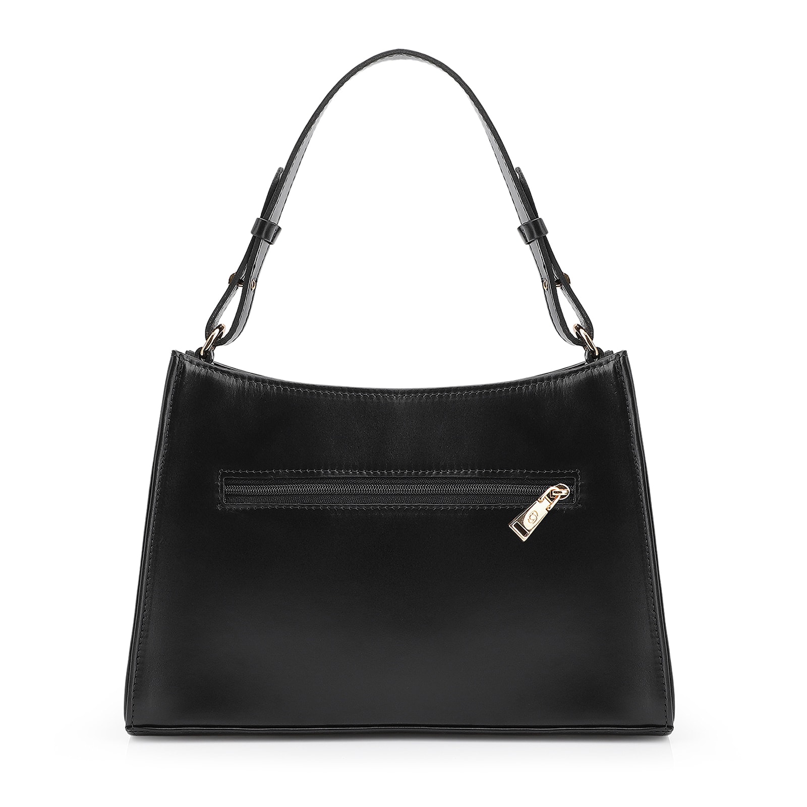 Bolsa De Ombro Fivelas Couro Preto
