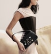 Bolsa De Ombro Fivelas Couro Preto - imagem 2