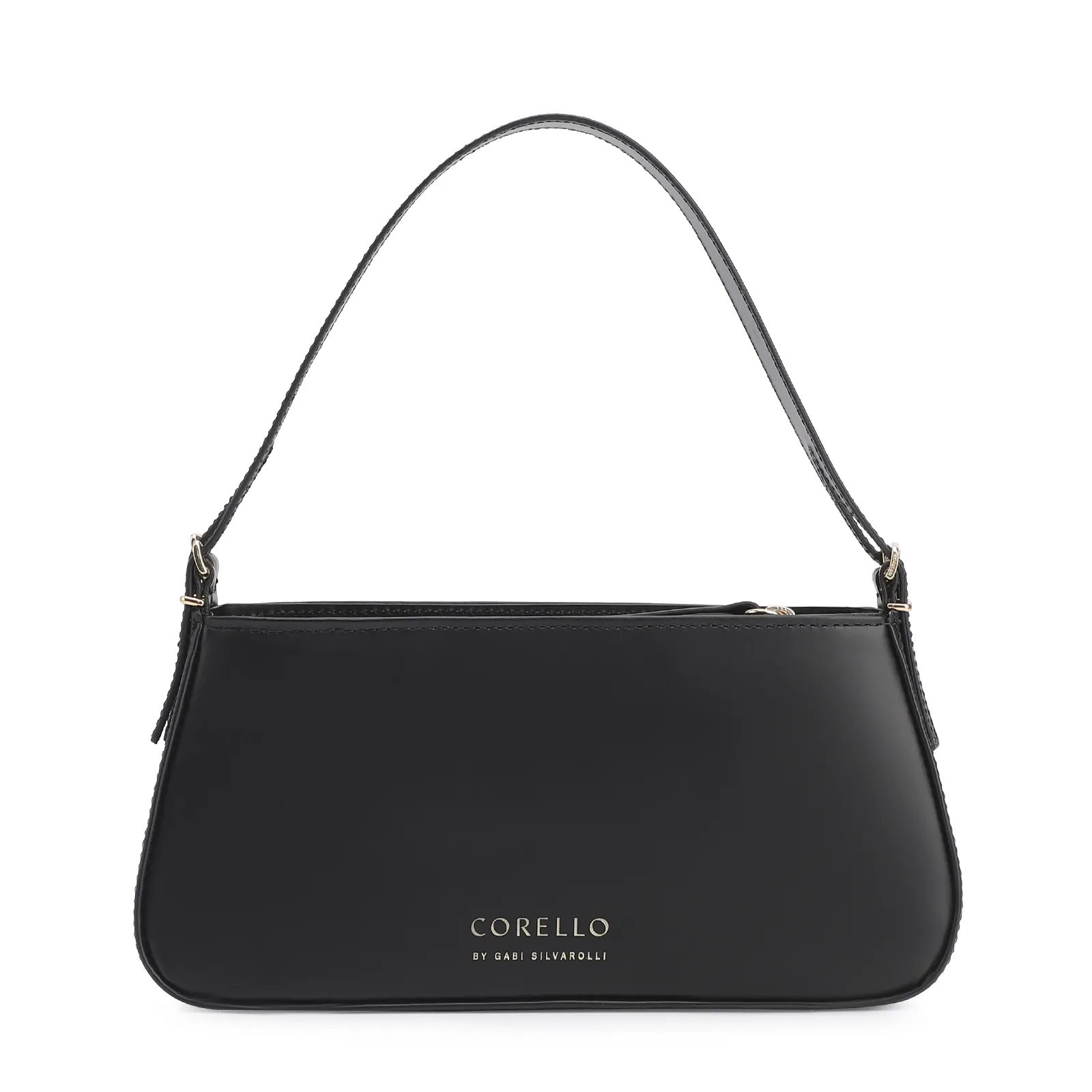 Bolsa De Ombro Fivelas Couro Preto