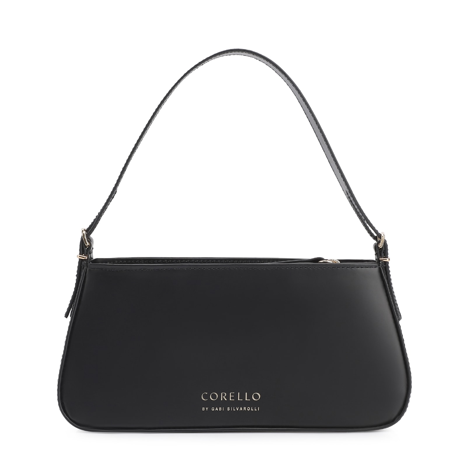 Bolsa De Ombro Fivelas Couro Preto