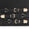 Bolsa De Ombro Fivelas Couro Preto - imagem 9