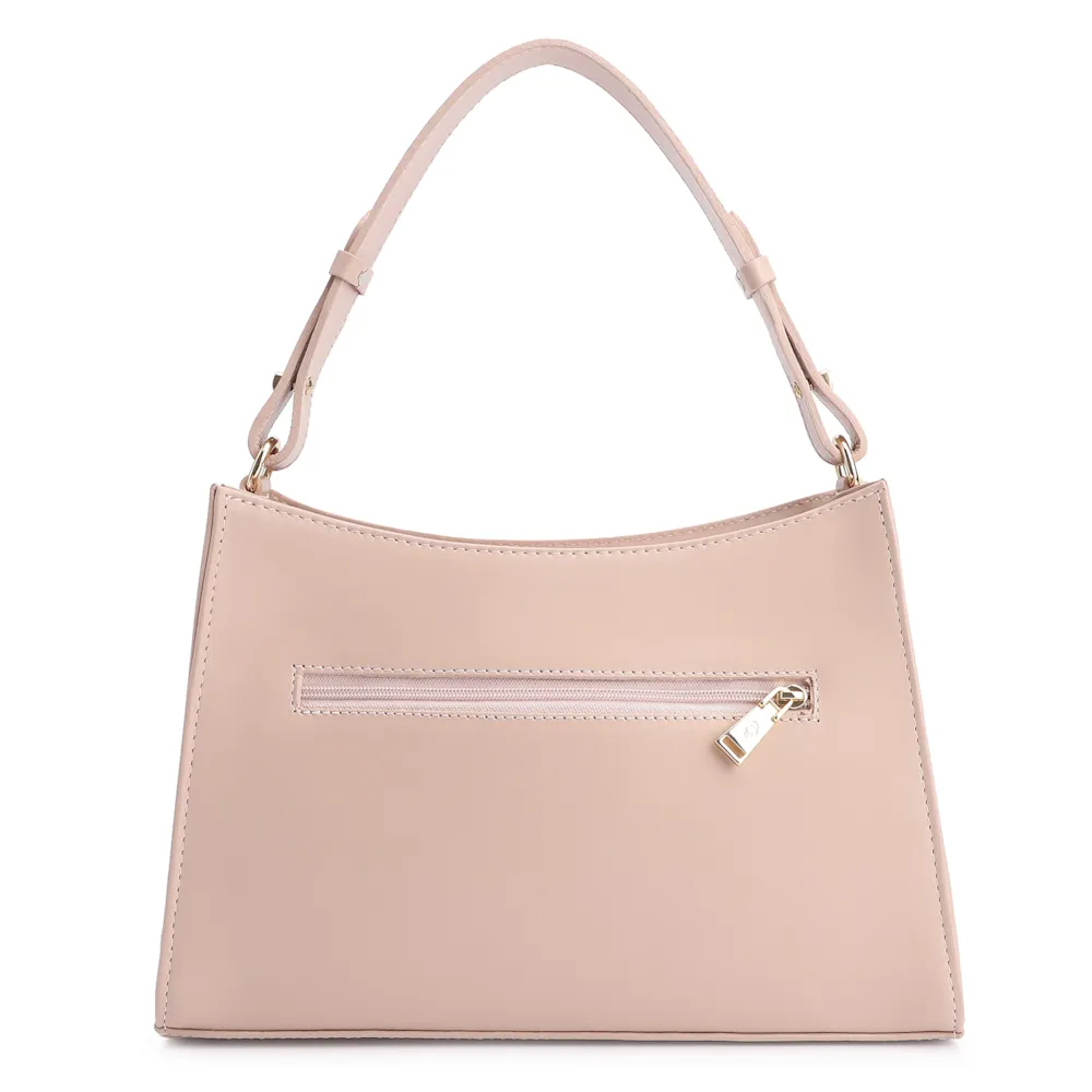 Bolsa De Ombro Fivelas Couro Rosa - imagem 4