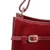 Bolsa De Ombro Fivelas Couro Vermelho Cereja - imagem 8