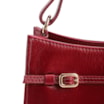 Bolsa De Ombro Fivelas Couro Vermelho Cereja - imagem 8