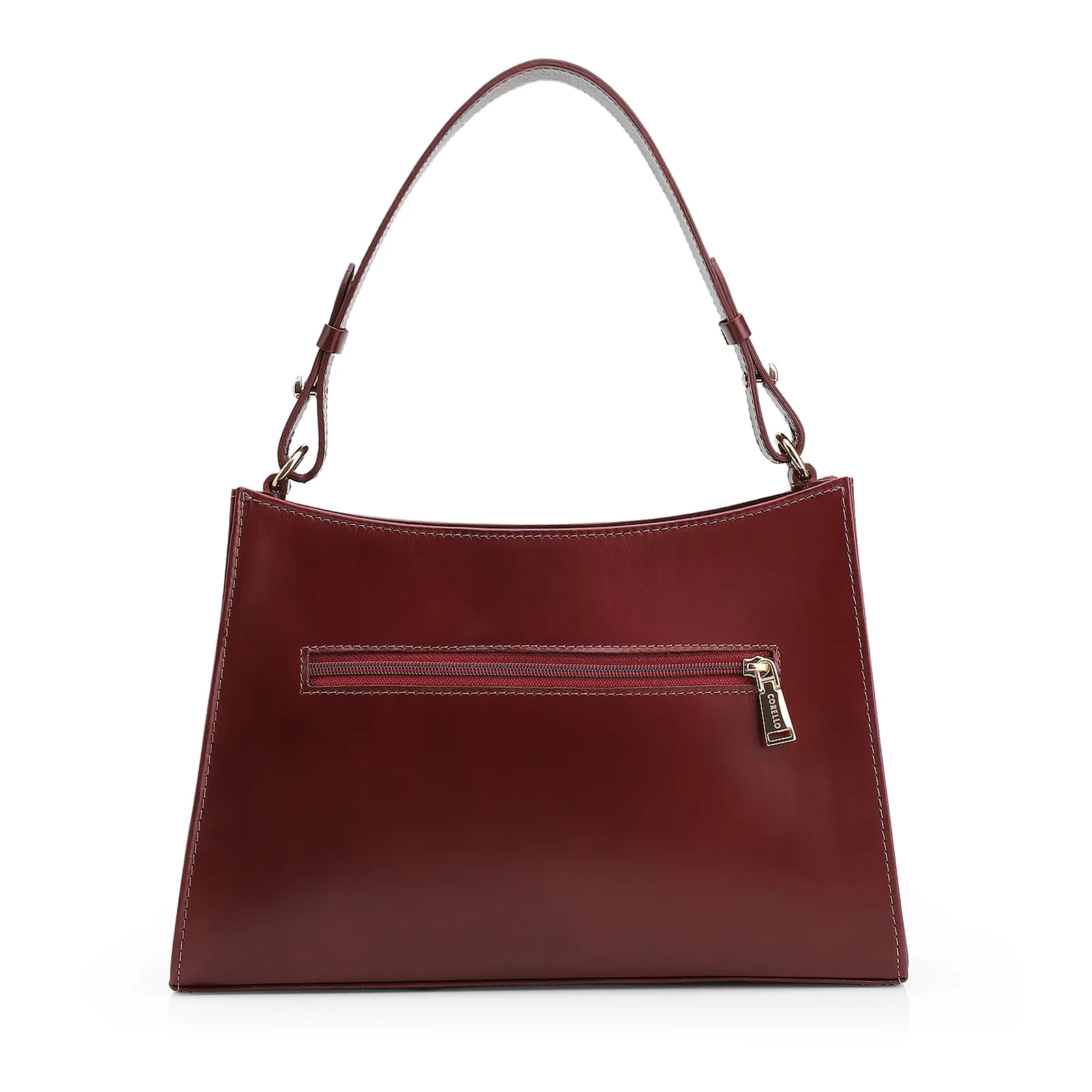 Bolsa De Ombro Fivelas Couro Vinho