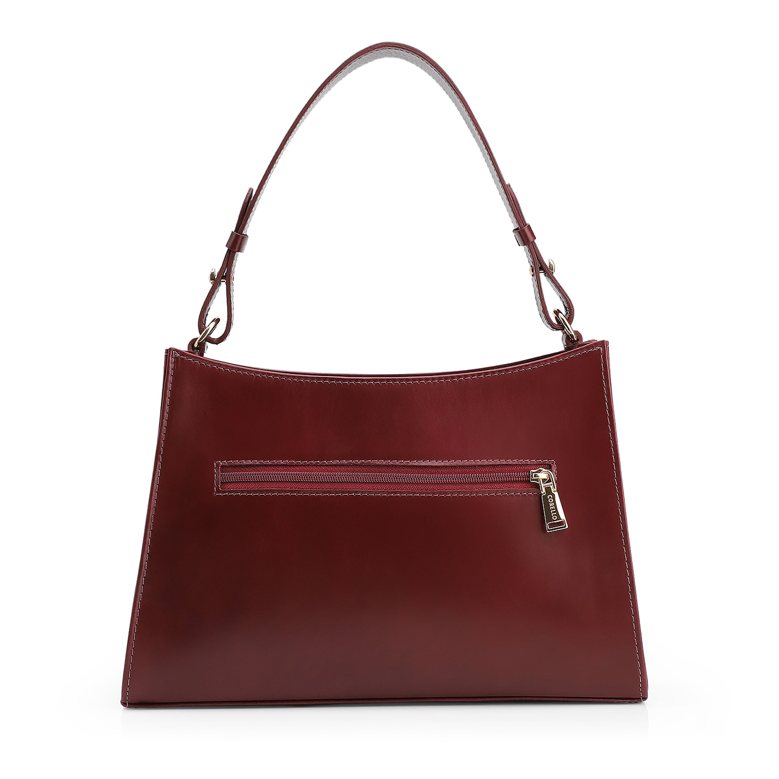 Bolsa De Ombro Fivelas Couro Vinho