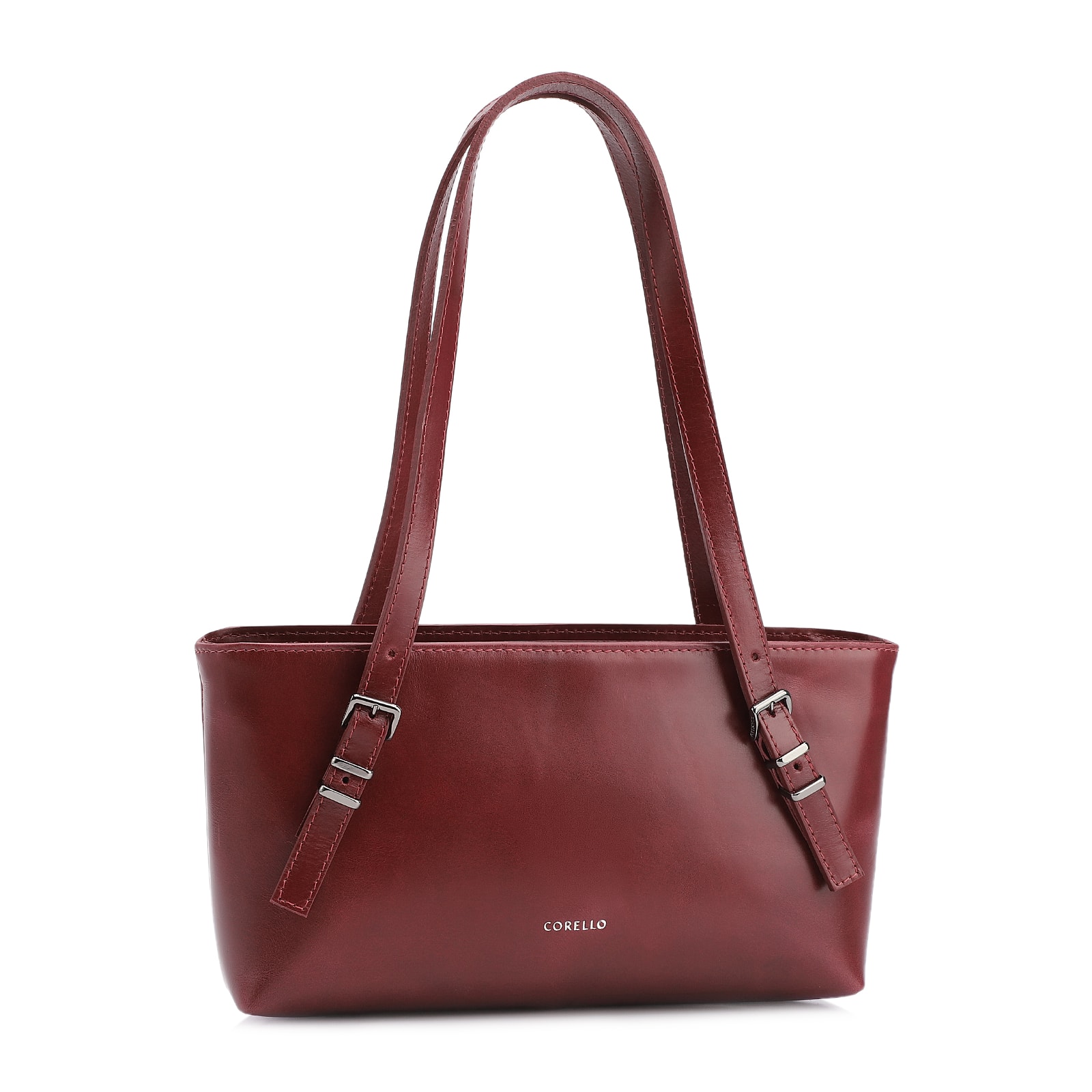 Bolsa De Ombro Fivelas Couro Vinho