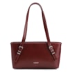 Bolsa De Ombro Fivelas Couro Vinho - imagem 1