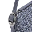 Bolsa De Ombro Fivelas Tweed Azul/Couro Azul - imagem 5