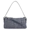 Bolsa De Ombro Fivelas Tweed Azul/Couro Azul - imagem 1